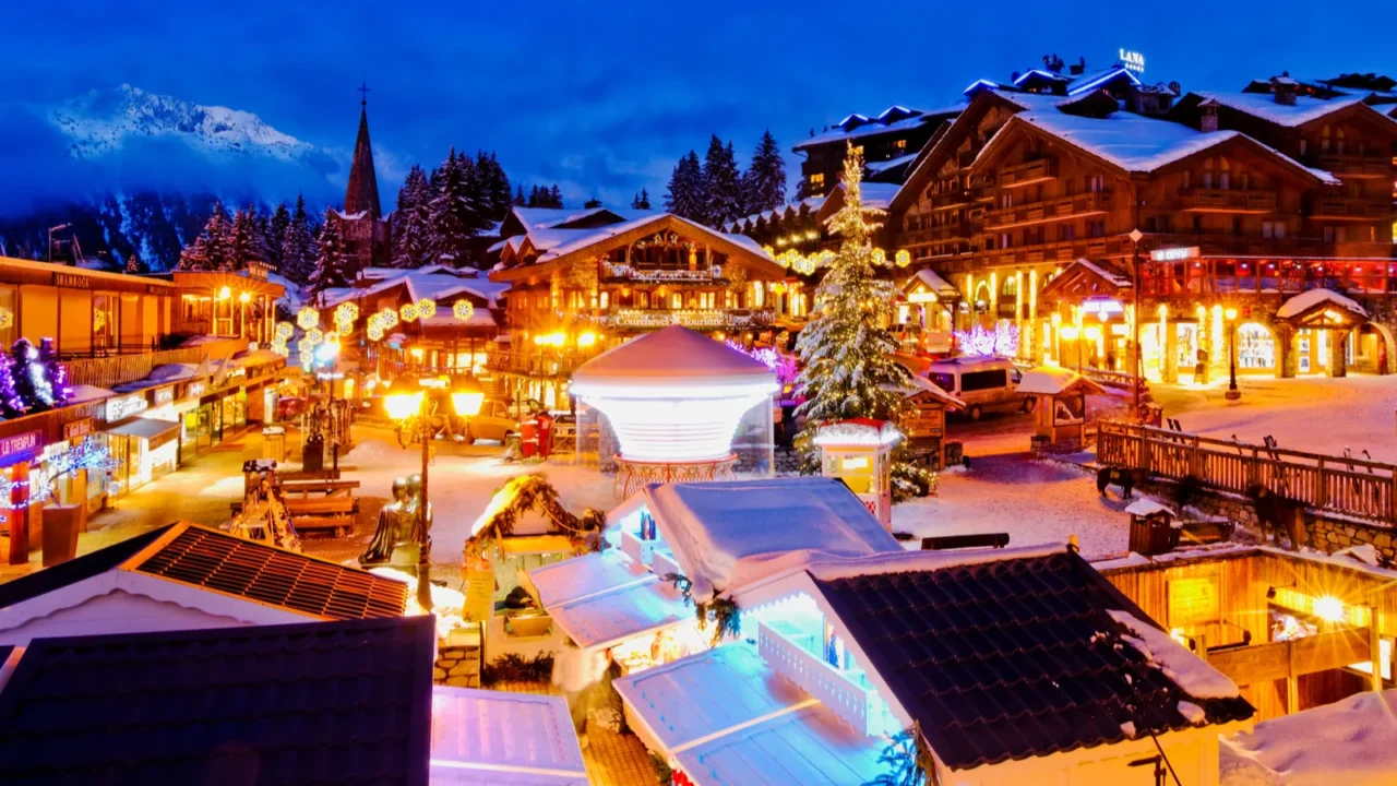 courchevel 1850 by night