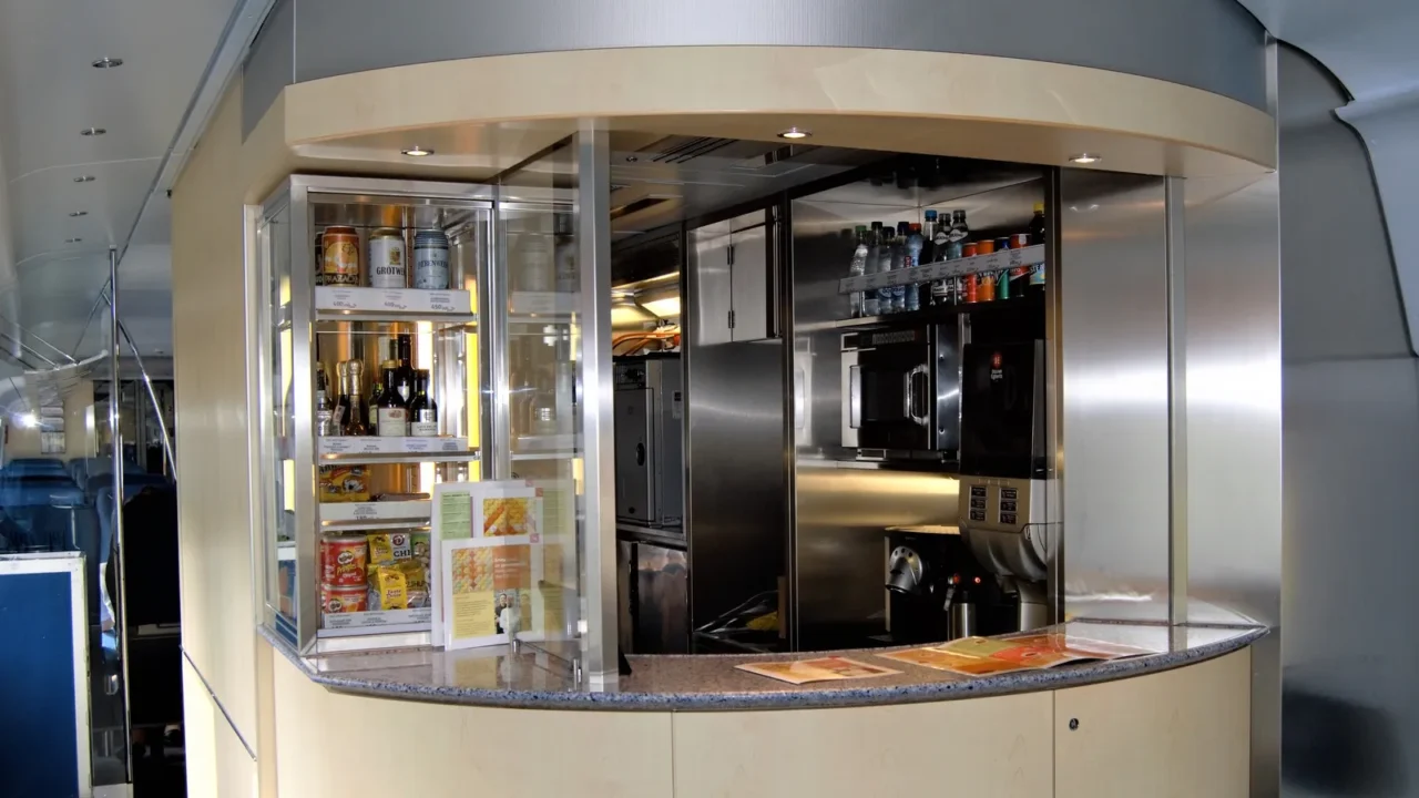 dining car in the modern highspeed train