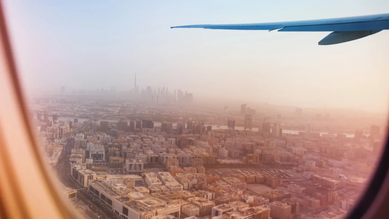 dubai view in haze