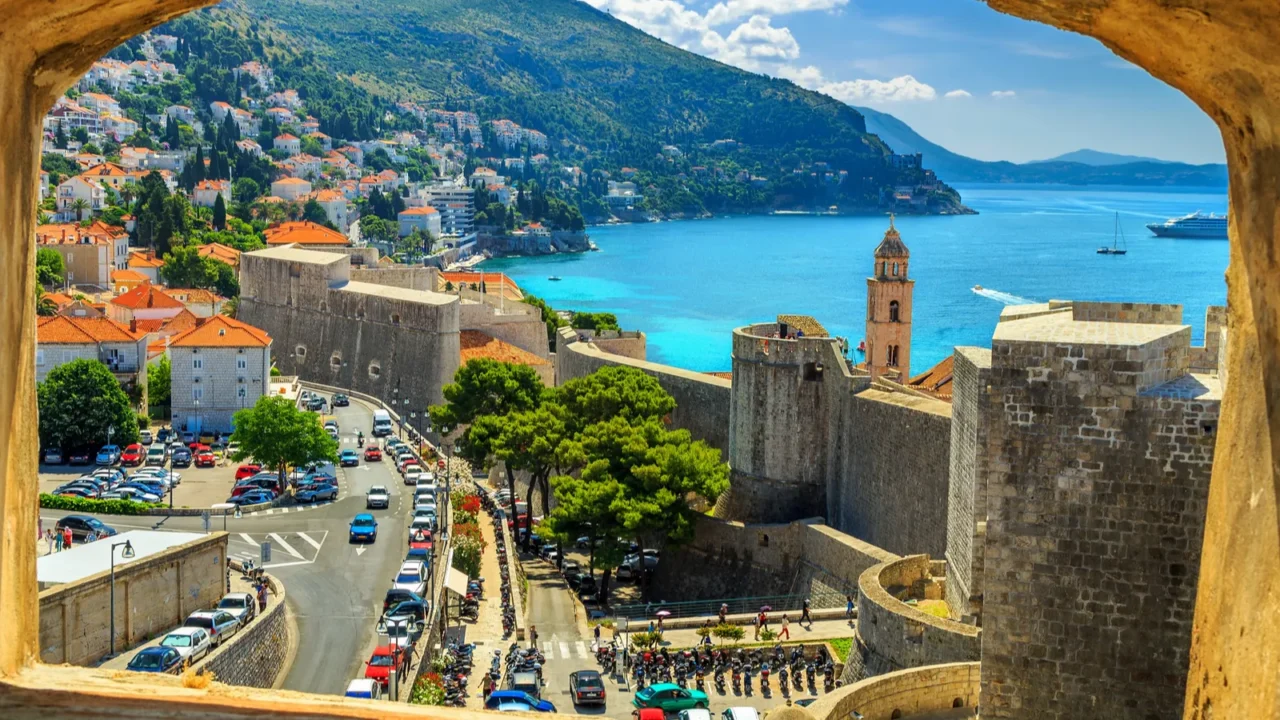 dubrovnik fortress panorama with sea from the city wallscroatia