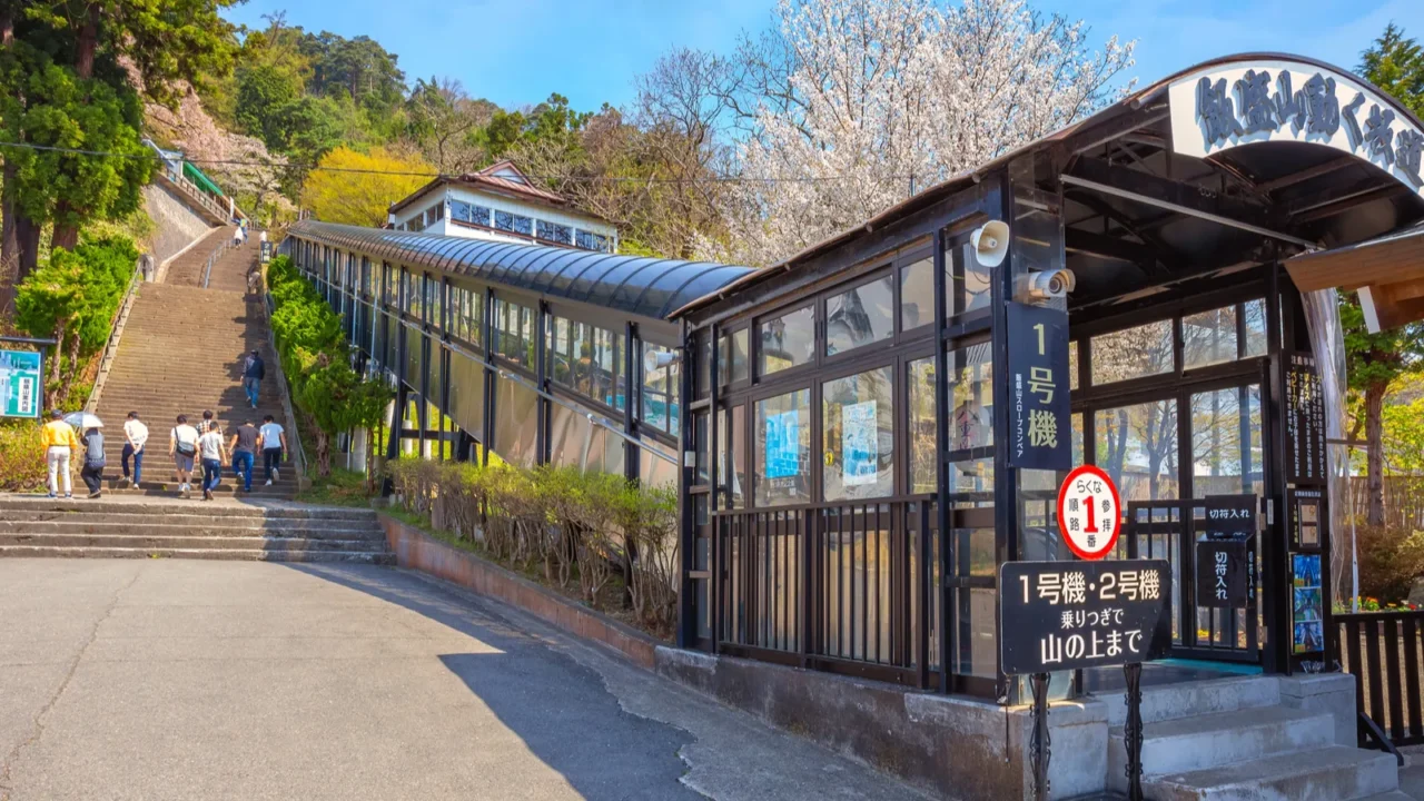 escalator to the grave site of byakkutai white tiger force