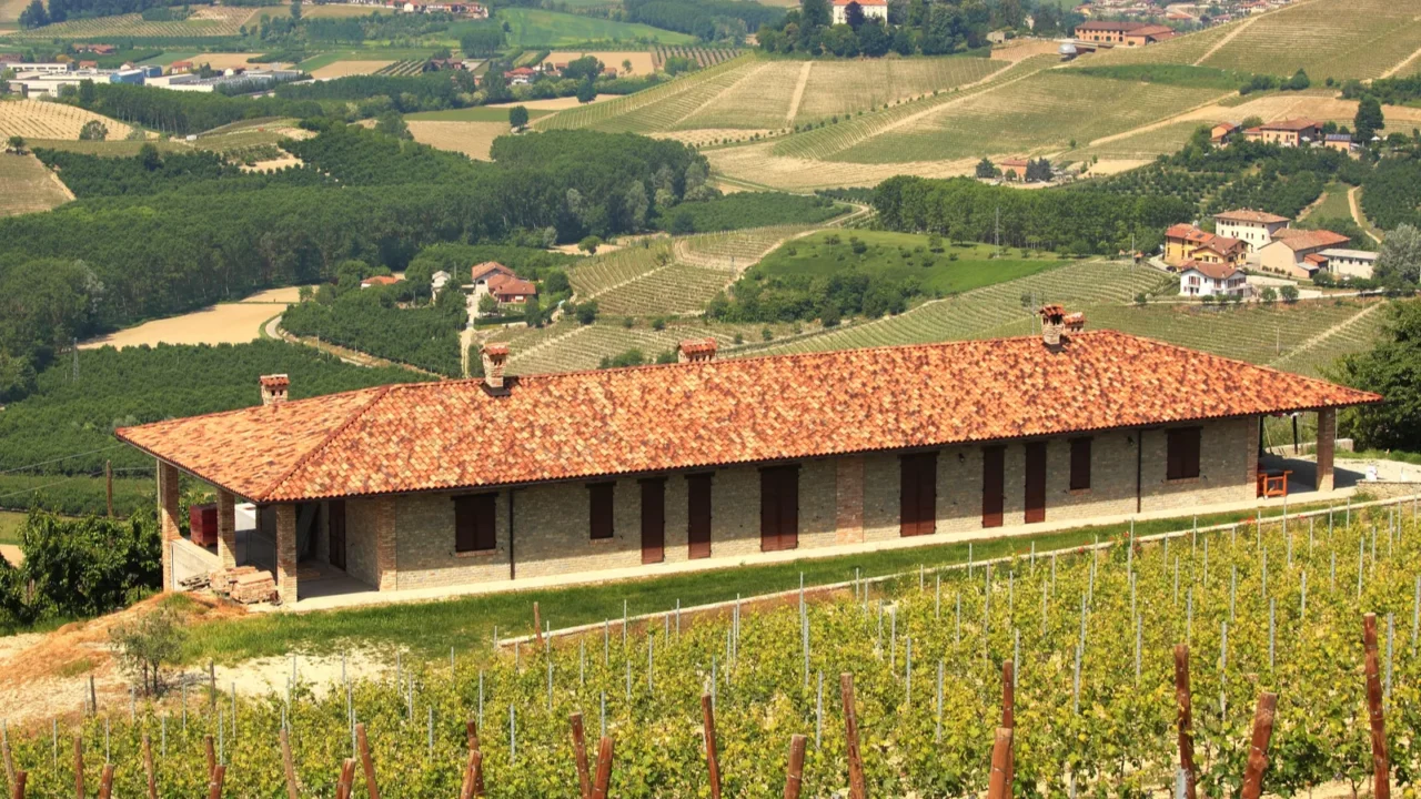 farmhouse over the hills of piedmont