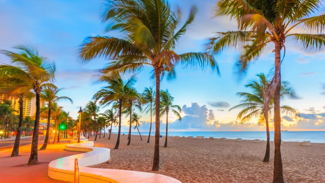 fort lauderdale florida usa beach and life guard tower at