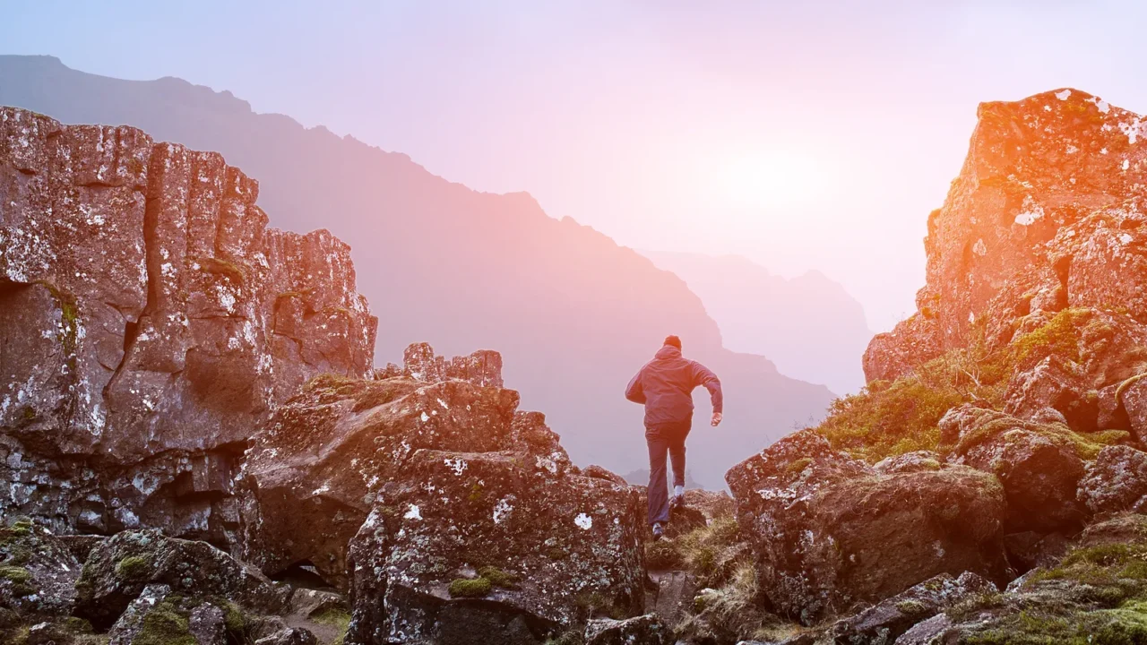 fracture of tectonic plates in tingvellir park in iceland