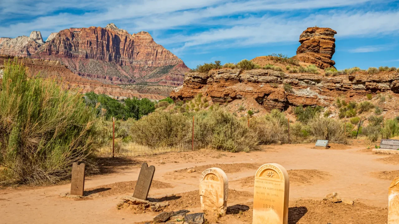 grafton utah usa  june 13 2020 the abandoned cemetery
