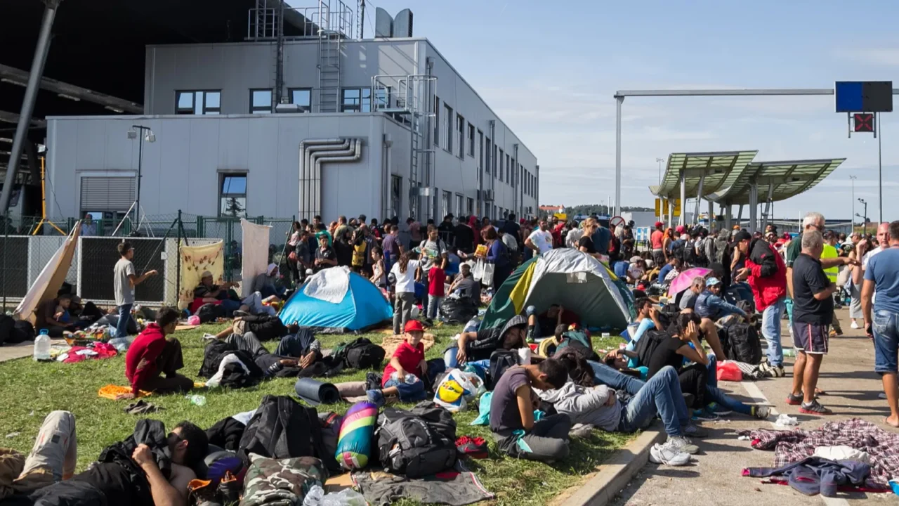 group of immigrants and refugees from middle east