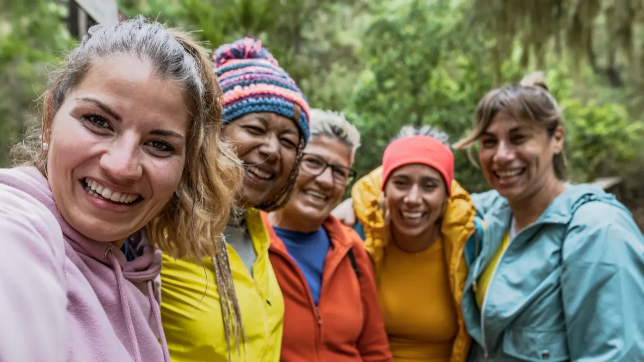 group of women with different ages and ethnicities having fun