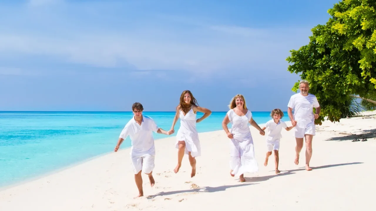 happy family on a beach