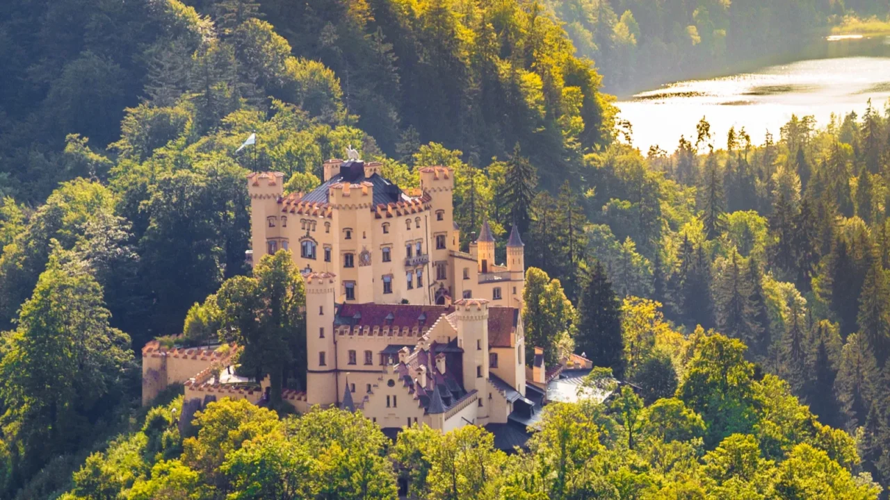 hohenschwangau castle at sunset bavaria germany