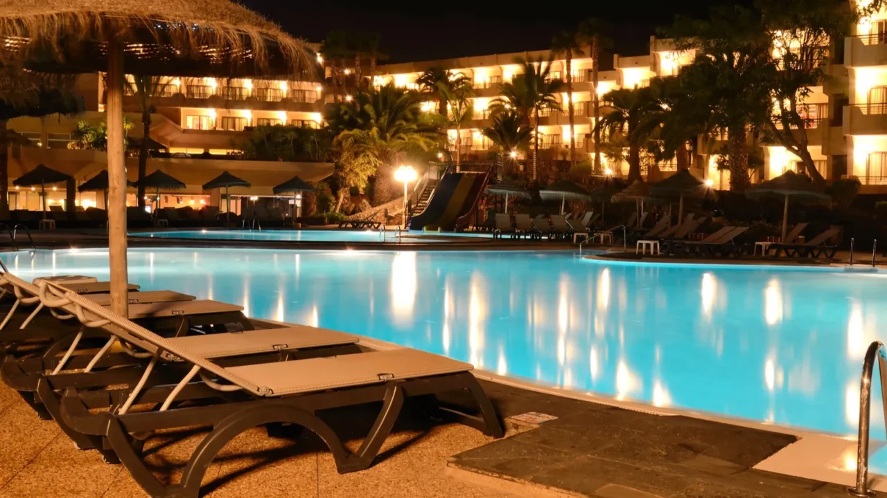 idyllic landscape for tropical swimming pool