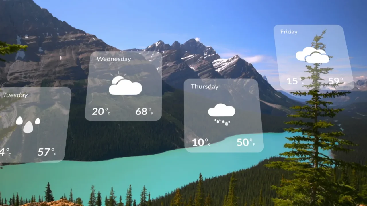 image of weather forecast over mountain landscape climate weather and