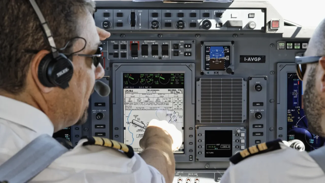 italy 26 july 2010 pilot in an airplanes cockpit