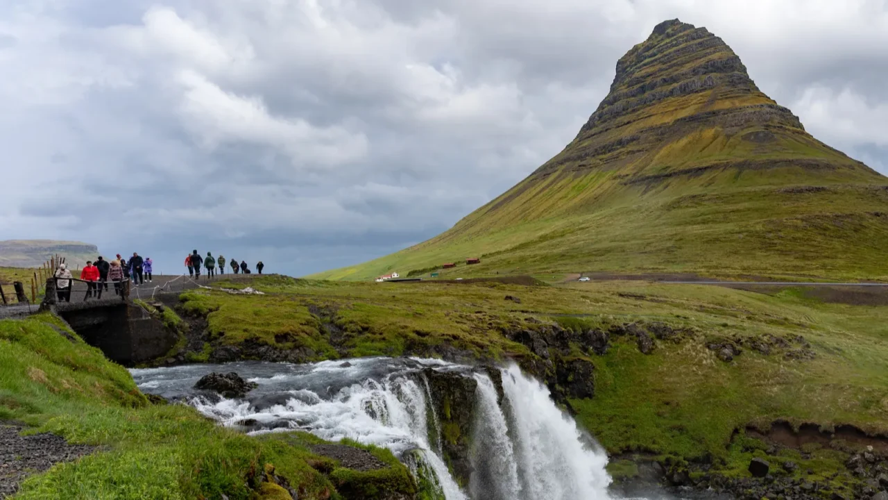 kirkjufell iceland 06232023 kirkjufell mountain and kirkjufellsfoss waterfall in
