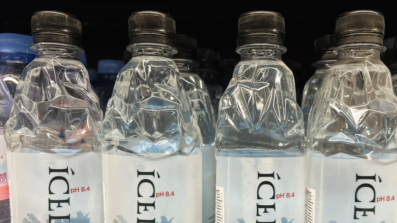 kyiv ukraine  february 04 2025 icelandic glacial water bottles