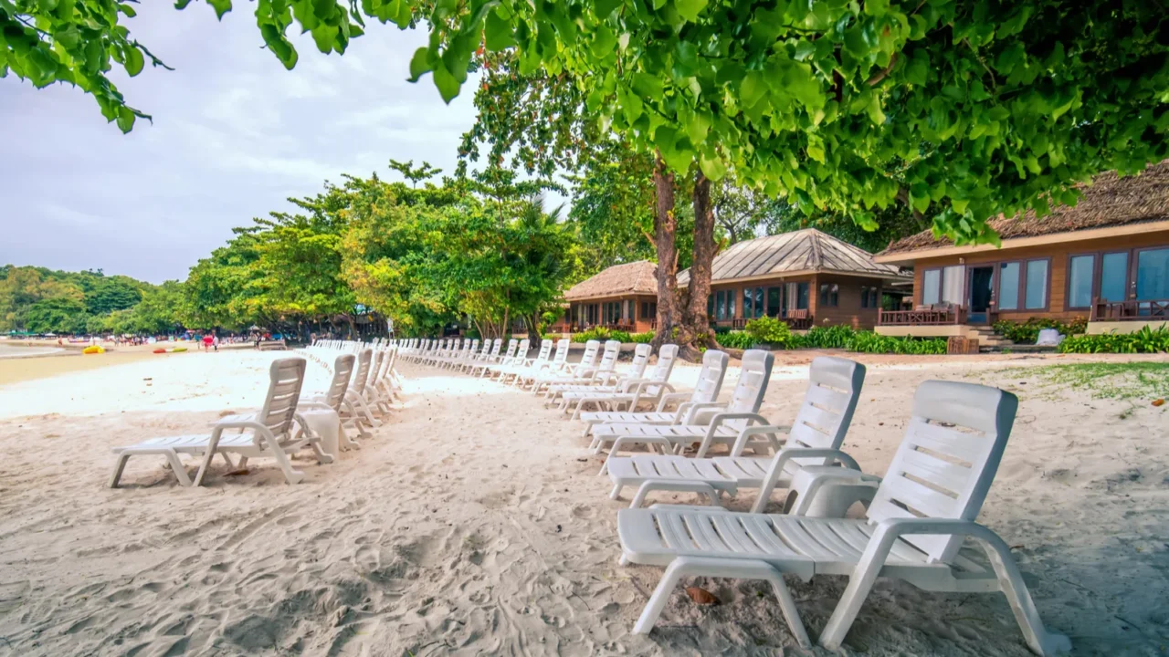 landscape scenery of beach front bangalow at samed cabana a