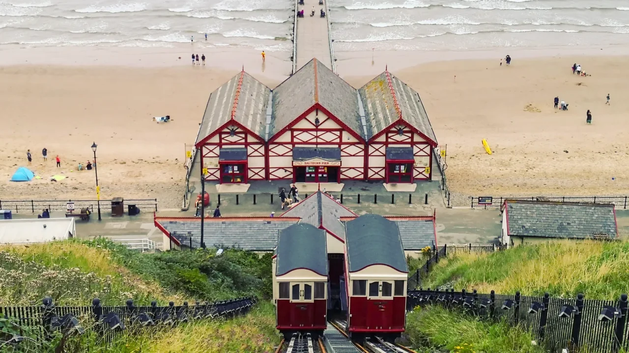 landscape view of the coastal town of saltburn by the