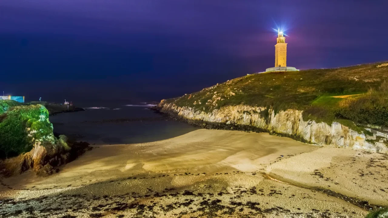 lapas beach in a coruna galicia spain