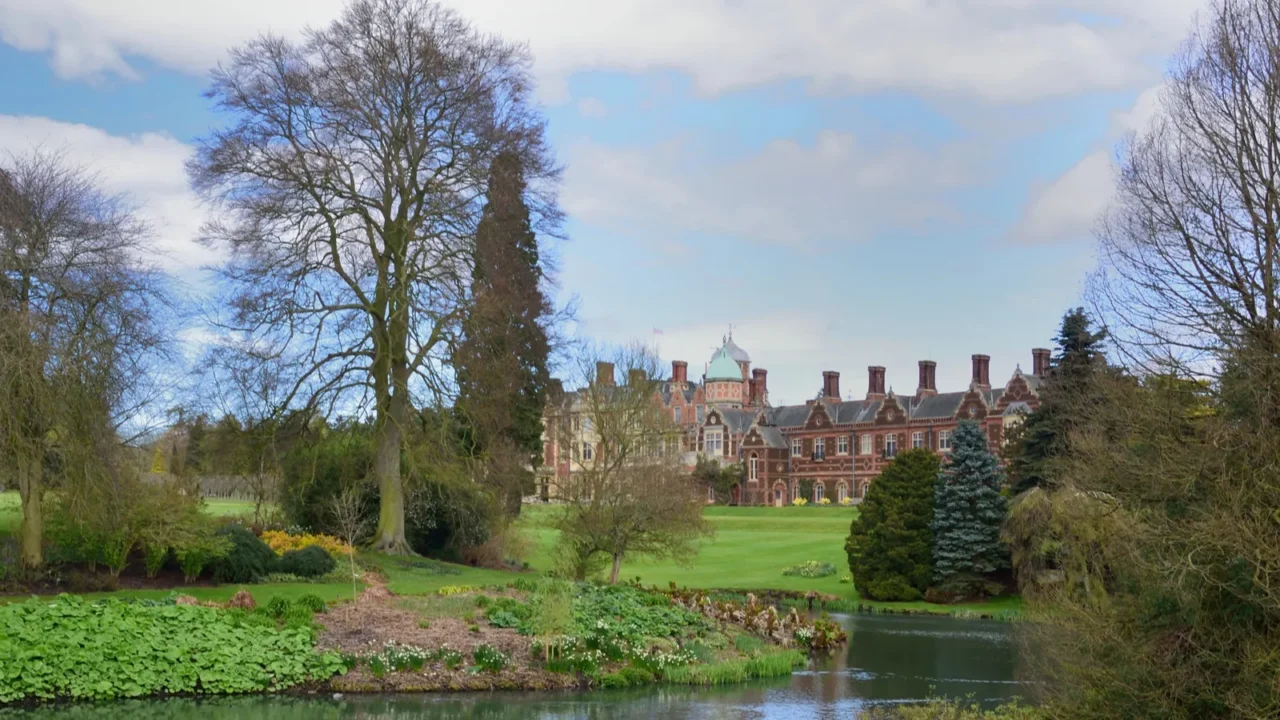 large country house looking over lake