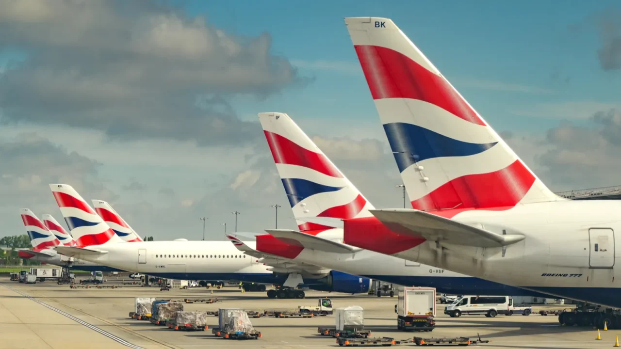 london england uk 4 may 2024 tail fins of