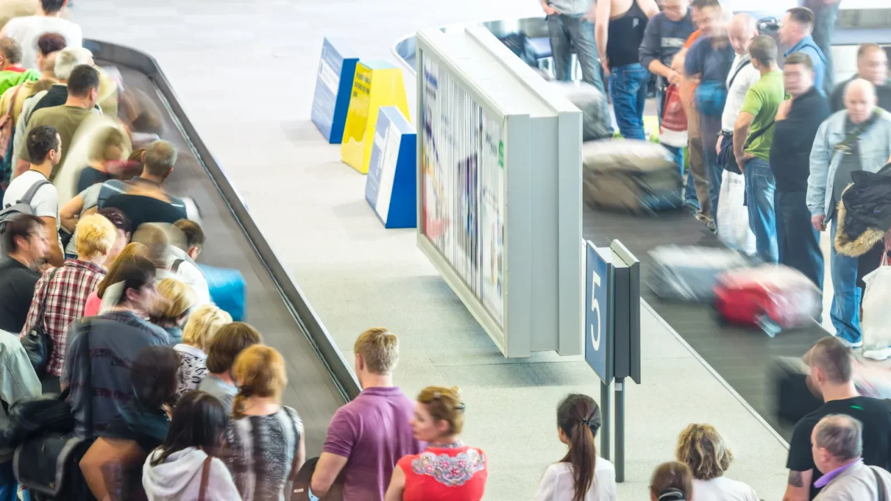 lots of getting luggage at airport