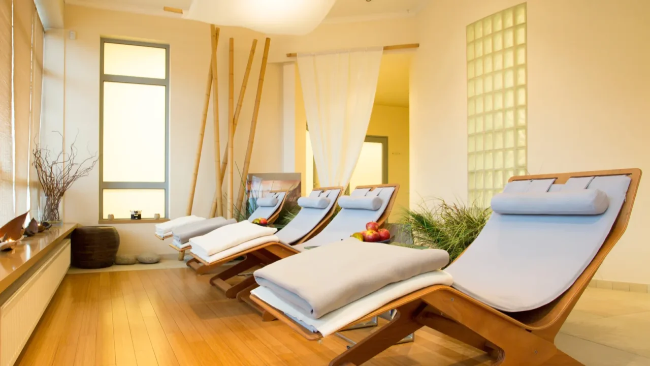 loungers in spa room