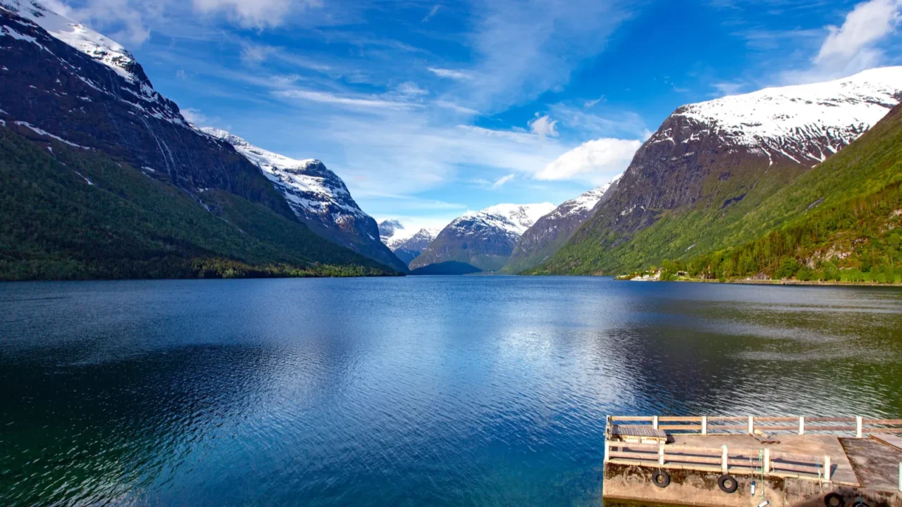 lovatnet lake beautiful nature norway