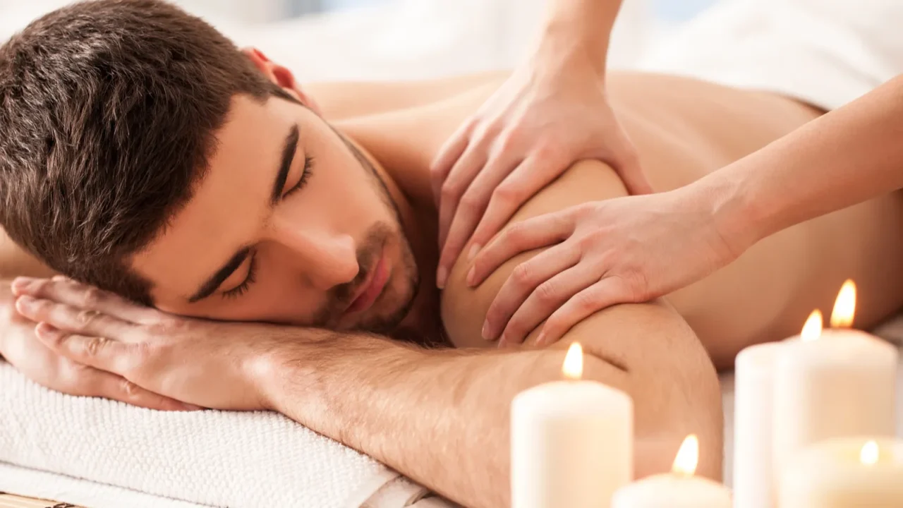 man on a massage table