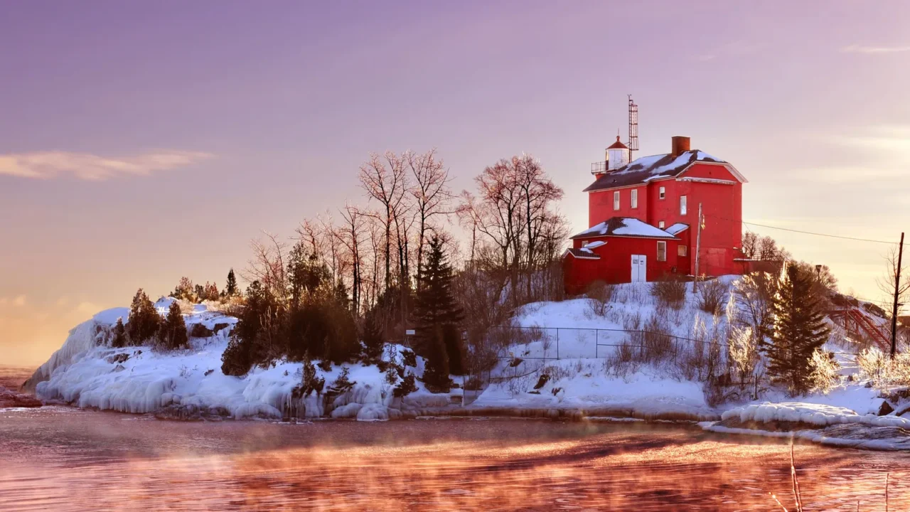 marquette harbor lighthouse michigan usa