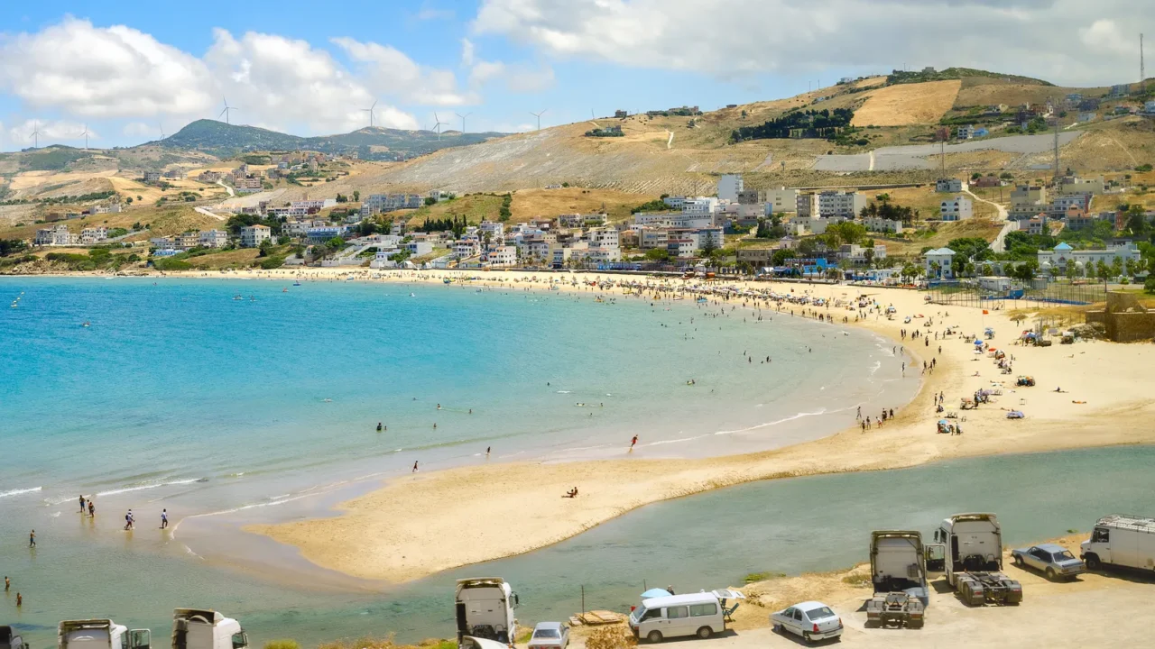 moroccan landscape with beach near tangier morocco north africa