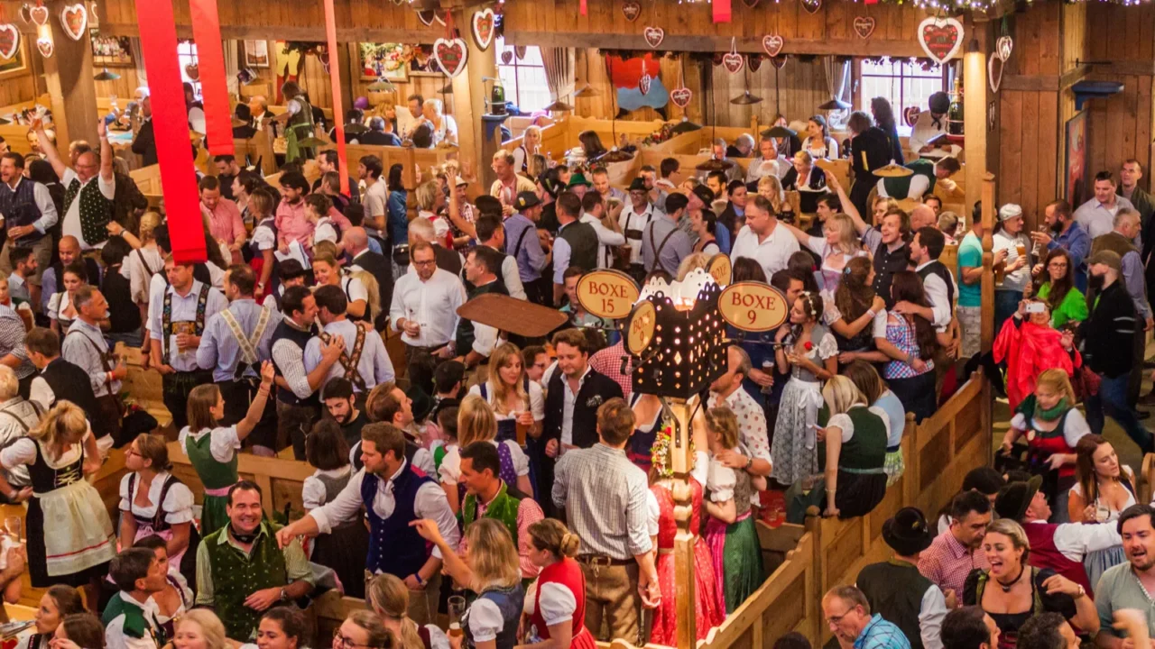 munich germany  september 17 2016 people drink beer in