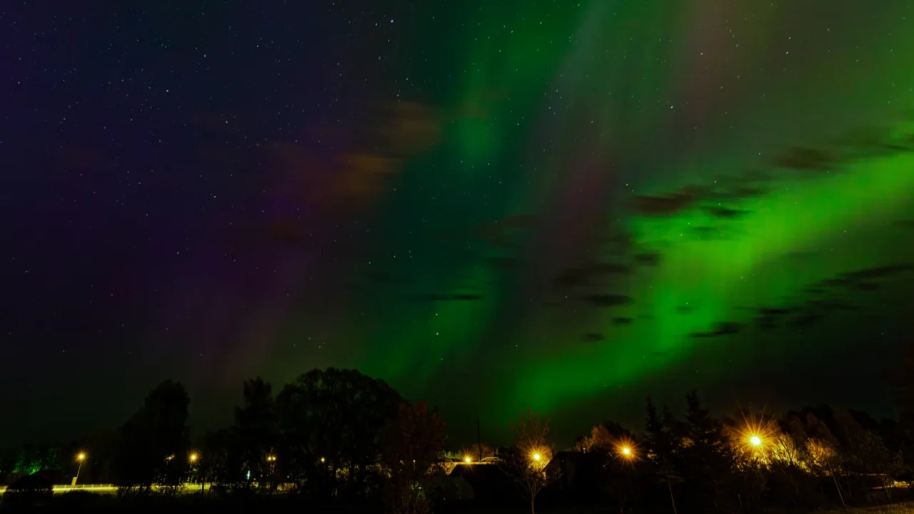 northern lights in valmiera aurora borealis or northern lights latvia