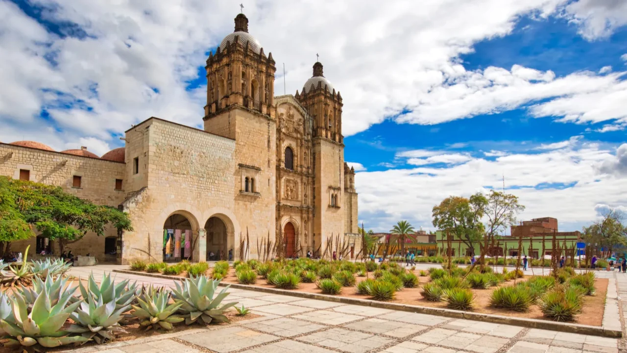 oaxaca mexico2 december 2018 landmark santo domingo cathedral in historic
