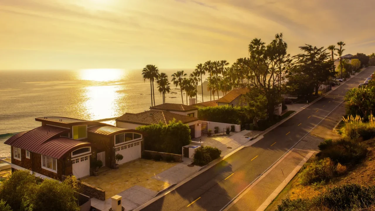 oceanfront homes of malibu beach in california