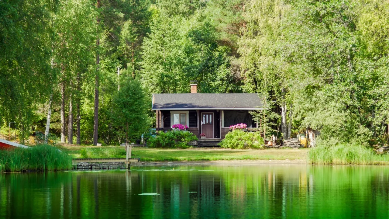 old finnish summer cottage at a lake