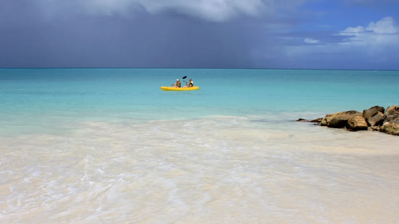 paradise beach in antigua island