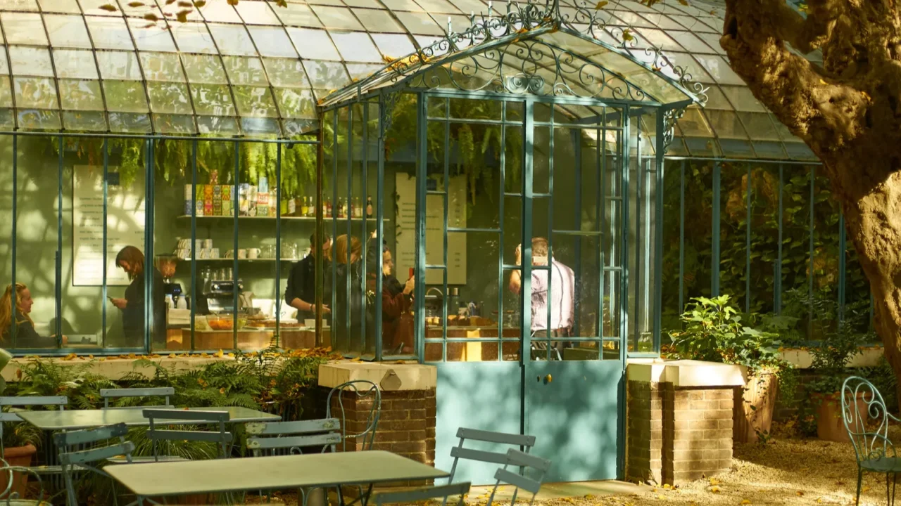 paris france november 9 2019 small street cafe at