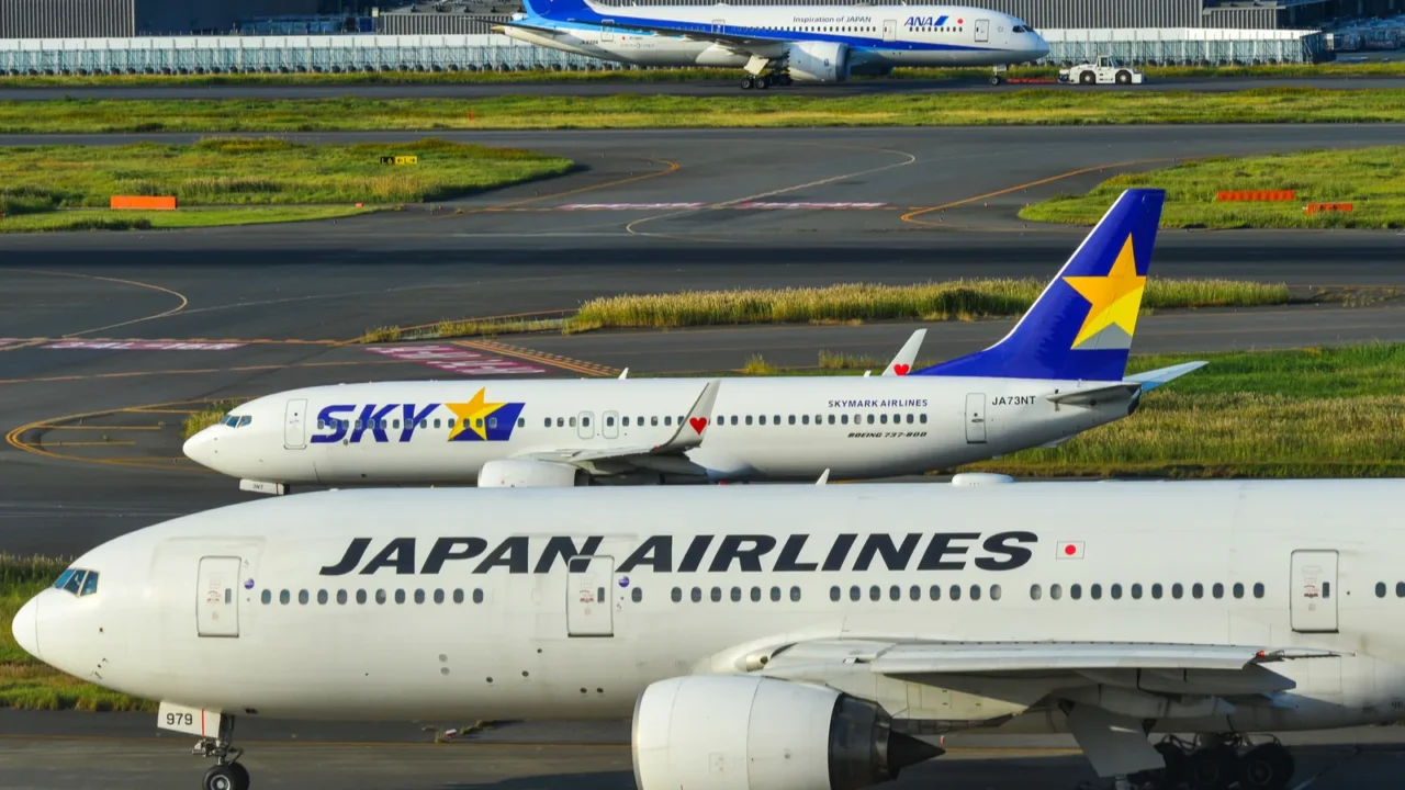 passenger airplane at tokyo hadena airport