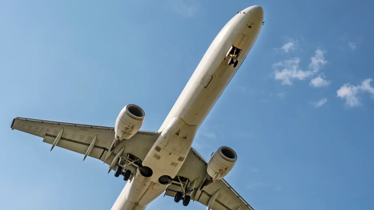 passenger plane in the air