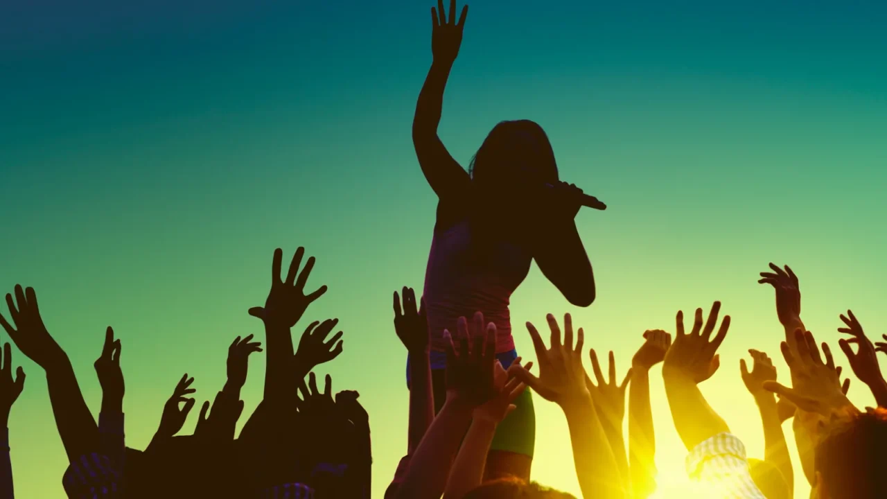 people at outdoors music festival