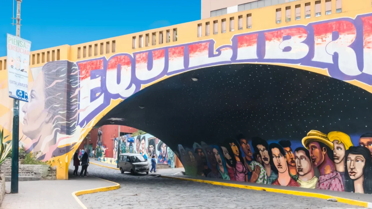 peru july 2018 equilibrium bridge in barranco district barranco it