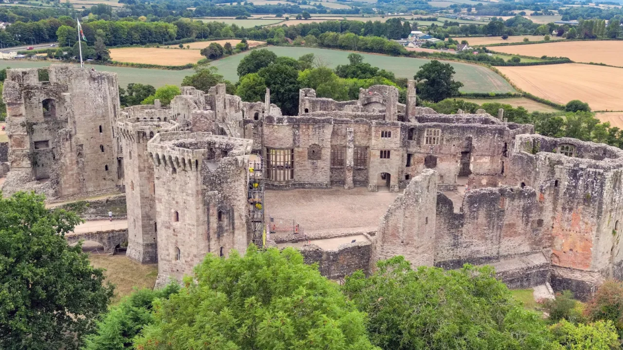 raglan monmouthsire wales uk  23 august 2025 aerial view