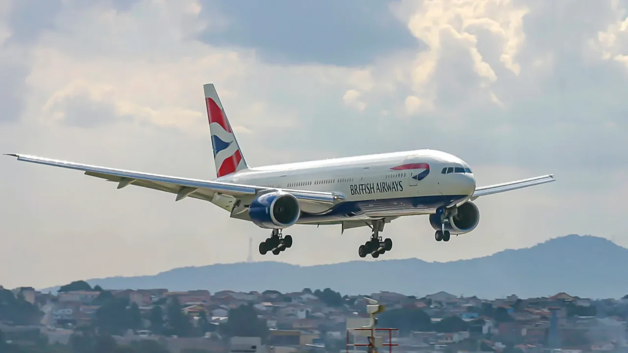 sao paulo brazil feb12 2003 airplane of british