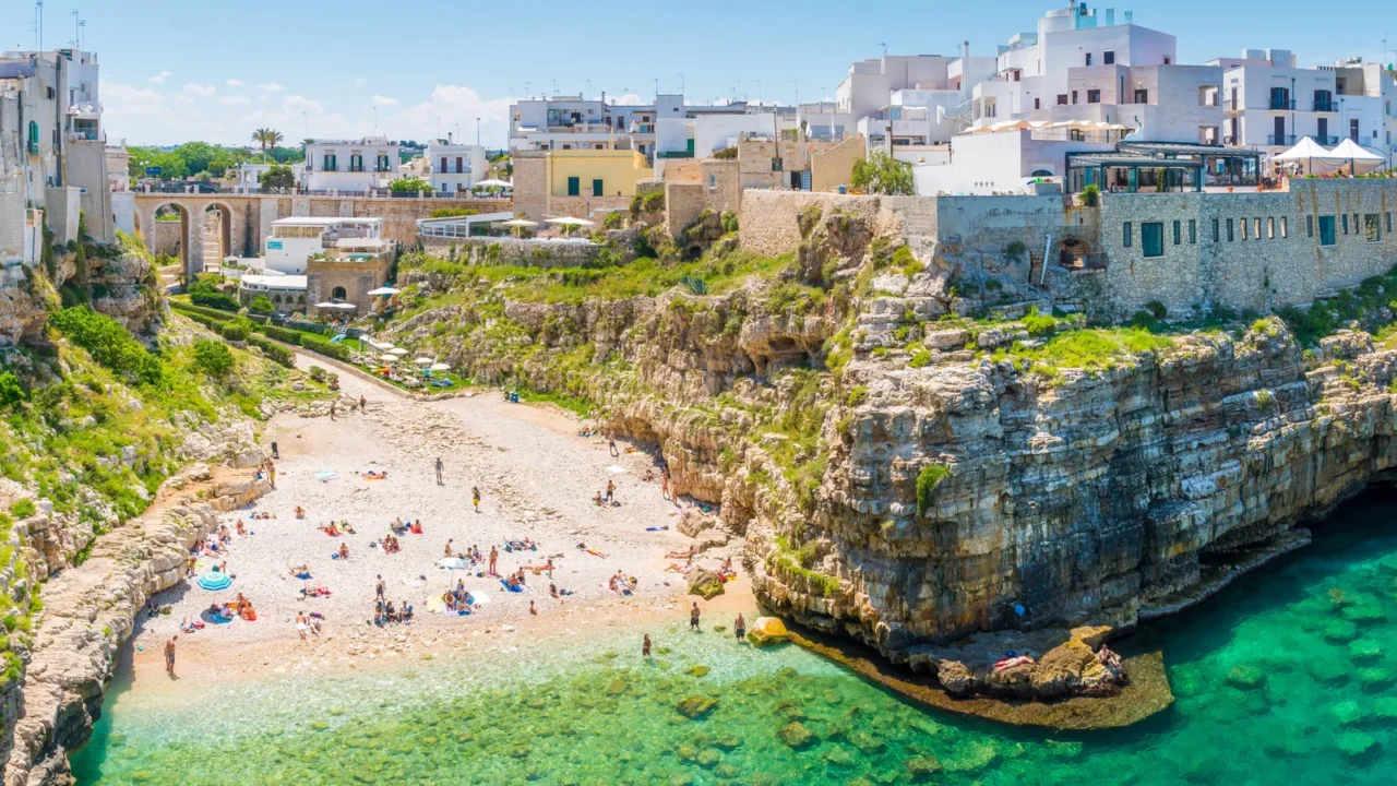 scenic sight in polignano a mare bari province apulia puglia