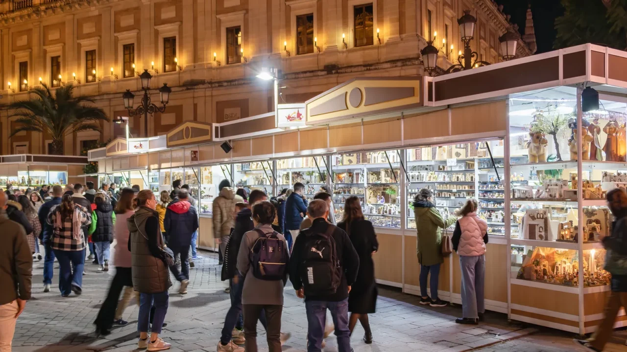 seville spain  december 16 2023 christmas markets around seville