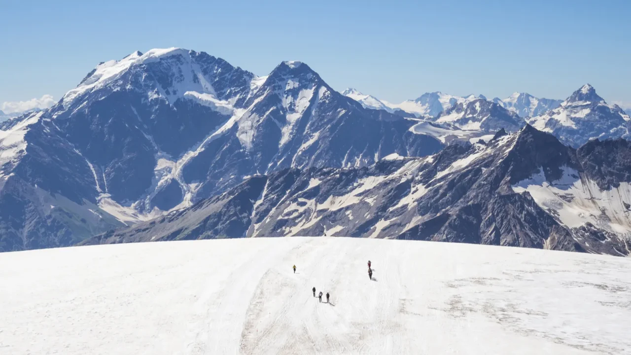 snow covered elbrus mountains