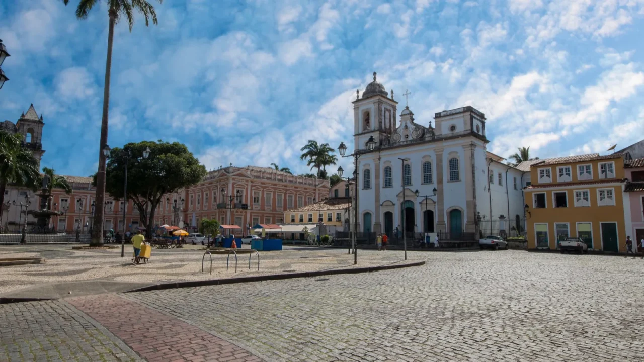 square in the historic center in pelourinho in the city