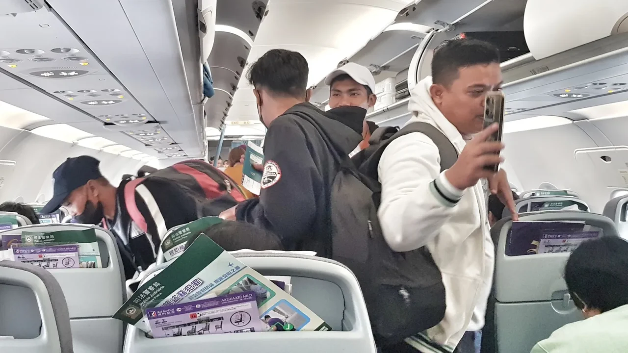 taipa macau on 6 nov 2024 air macau passengers board