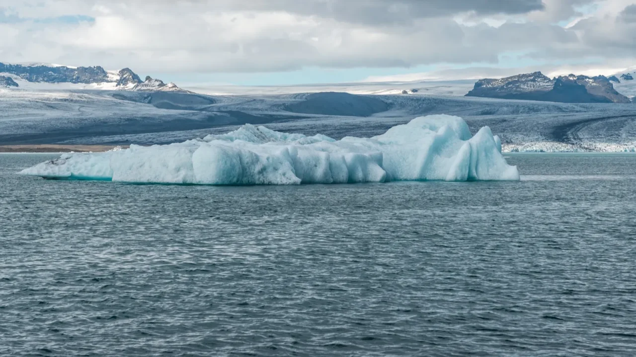 the glacier lagoon jokulsarlon in iceland europe with big blue