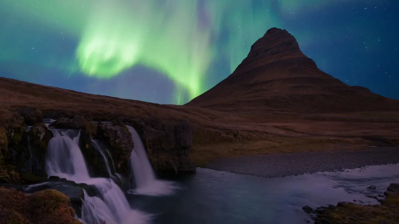 the landscape kirkjufell of iceland