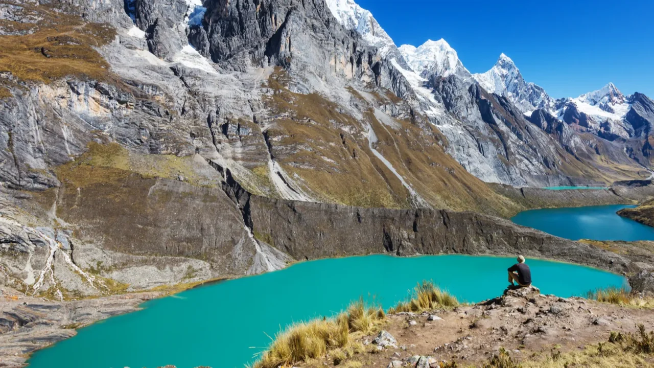 the three lagoons at the cordillera huayhuash peru